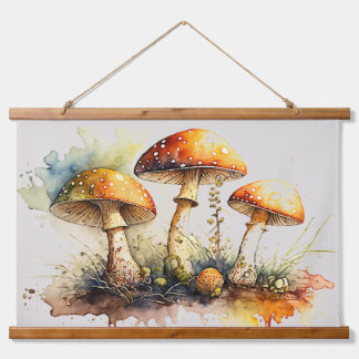 Toadstool Mushrooms, Amanita Muscaria Hanging Tapestry