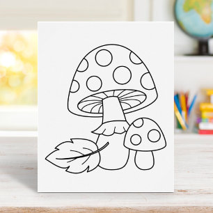 Toadstool Mushrooms Colouring Page Poster
