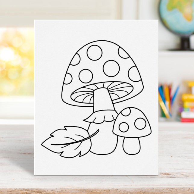 Toadstool Mushrooms Colouring Page Poster (Creator Uploaded)