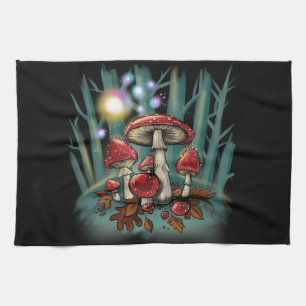 Toadstool mushrooms tea towel