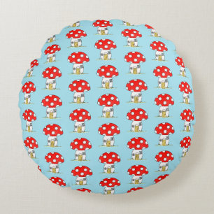 Toadstool Pattern Children's Nursery/Bedroom Round Cushion