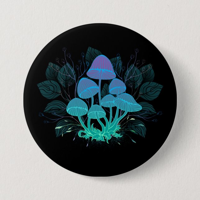 Toadstools in Bushes 7.5 Cm Round Badge (Front)