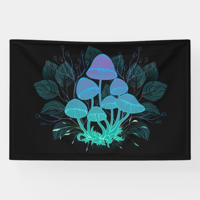 Toadstools in Bushes Banner (Horizontal)