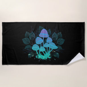 Toadstools in Bushes Beach Towel