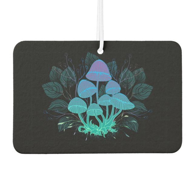 Toadstools in Bushes Car Air Freshener (Front)