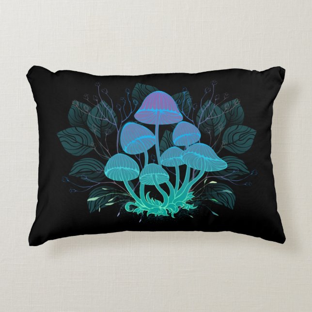 Toadstools in Bushes Decorative Cushion (Front)