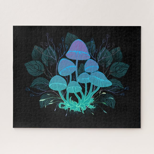 Toadstools in Bushes Jigsaw Puzzle (Horizontal)