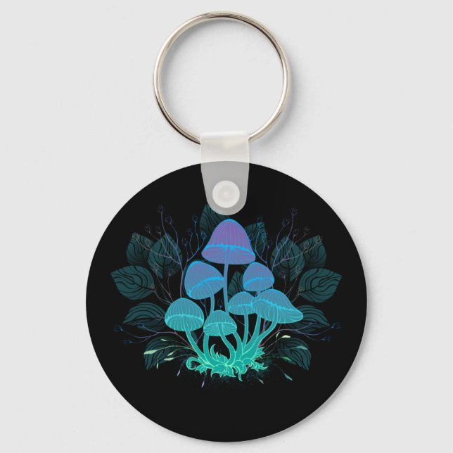 Toadstools in Bushes Key Ring (Front)