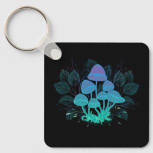 Toadstools in Bushes Key Ring