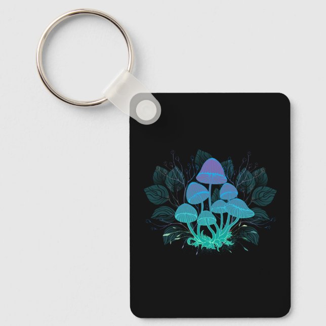 Toadstools in Bushes Key Ring (Front)