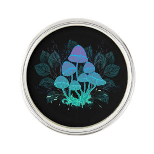 Toadstools in Bushes Lapel Pin