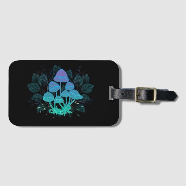 Toadstools in Bushes Luggage Tag (Front Horizontal)