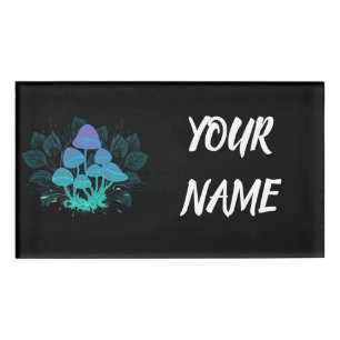 Toadstools in Bushes Name Tag