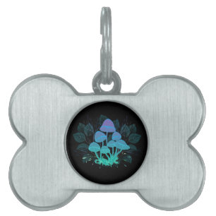 Toadstools in Bushes Pet ID Tag