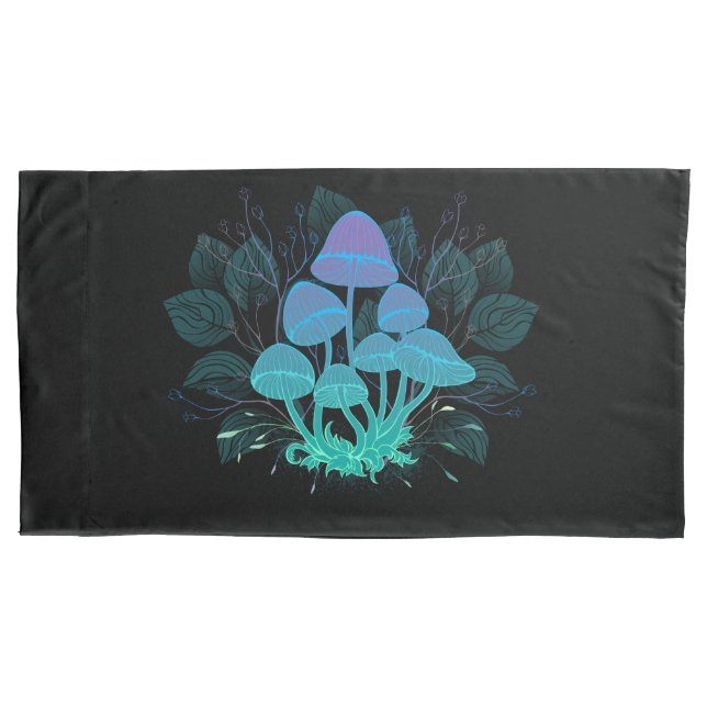 Toadstools in Bushes Pillowcase (Front-Left)