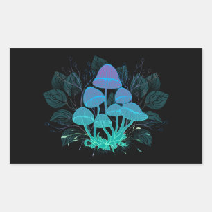 Toadstools in Bushes Rectangular Sticker