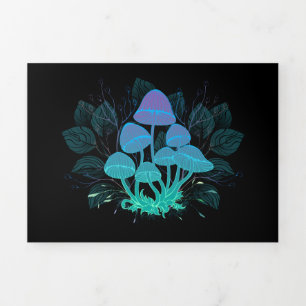 Toadstools in Bushes Tri-Fold Card