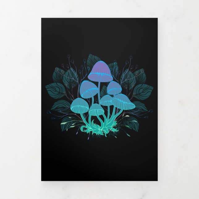 Toadstools in Bushes Tri-Fold Card (Cover)