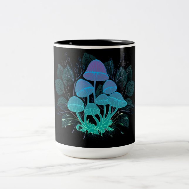 Toadstools in Bushes Two-Tone Coffee Mug (Center)