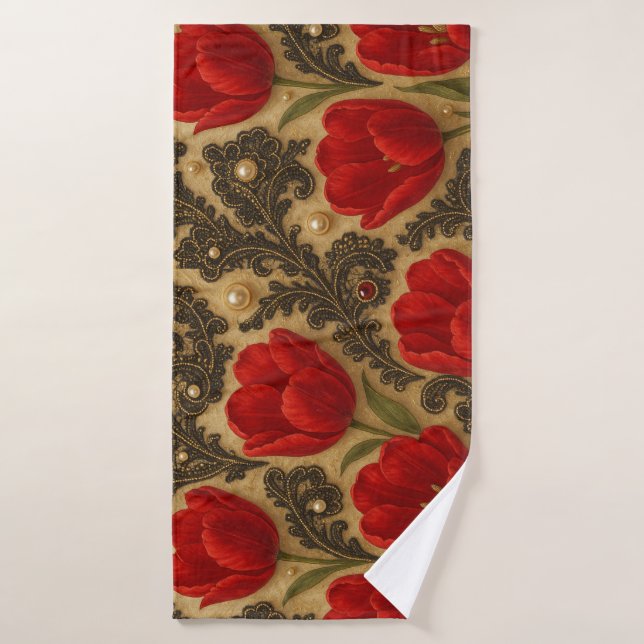 TOALHA Tulipas e Renda  DESIGN  Bath Towel (Bath Towel)