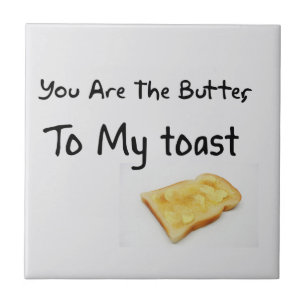 Toast Bread Love Words Ceramic Tile