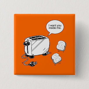 TOAST INSIDE ME 15 CM SQUARE BADGE