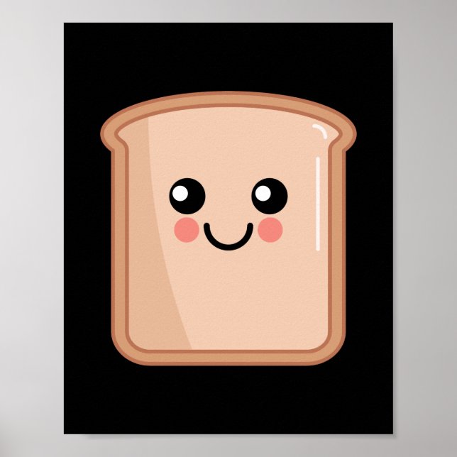 Toast Kawaii Food Art Poster (Front)