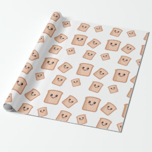 Toast Kawaii Food Art Wrapping Paper
