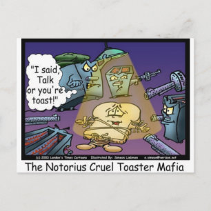 Toast Mafia Funny Offbeat Cartoon Gifts & Tees Postcard