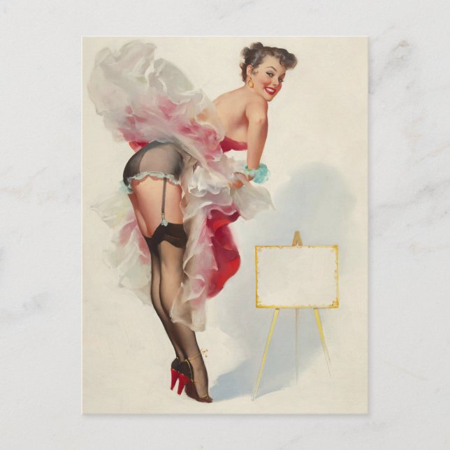 Toast of the Town Pinup Girl Postcard (Front)