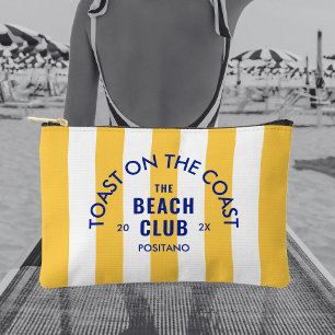 Toast On The Coast The Beach Club Yellow Stripe Accessory Pouch