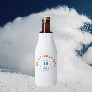 Toast On The Slopes Après Ski Club Red & Blue Bottle Cooler