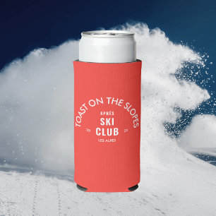 Toast On The Slopes Après Ski Club Retro Red Seltzer Can Cooler