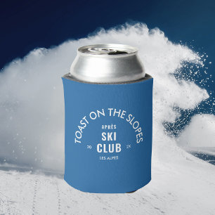 Toast On The Slopes Après Ski Club Sky Blue Can Cooler