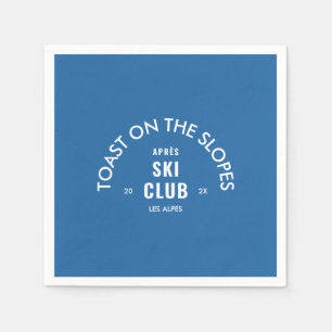 Toast On The Slopes Après Ski Club Sky Blue  Napkin