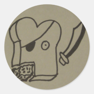 toast pirate classic round sticker