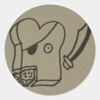 toast pirate classic round sticker