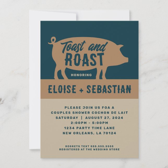 Toast & Roast Pig Roast Party Invitation (Front)