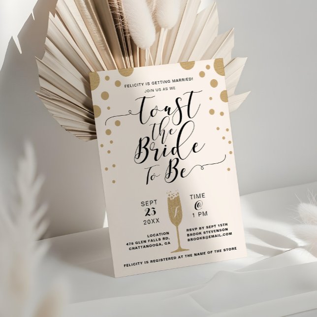 Toast The Bride | Champagne Bubbles Bridal Shower Invitation (Toast The Bride | Champagne Bubbles Bridal Shower Invitation)