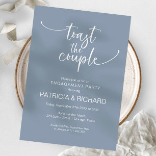 Toast The Couple Chic Calligraphy Engagement Party Invitation