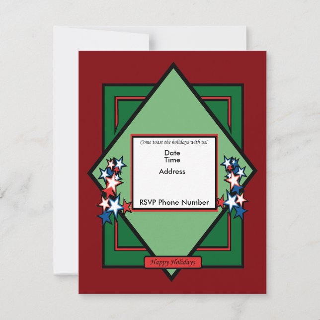 Toast The Holidays Invitation Card (Front)