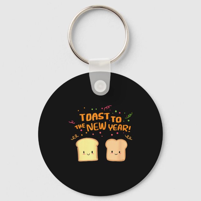 Toast To New Year Funny And  Key Ring (Front)