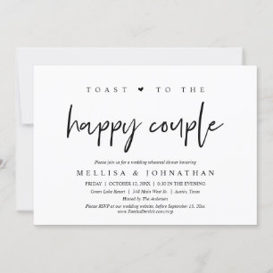 Toast to the happy couple, Wedding  Rehearsal Invitation