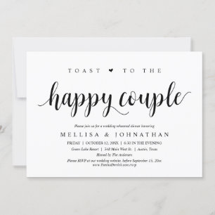 Toast to the happy couple, Wedding  Rehearsal Invitation