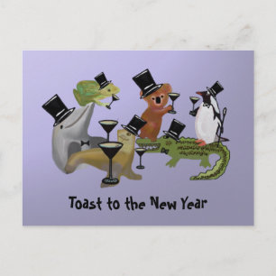 Toast to the New Year Holiday Postcard