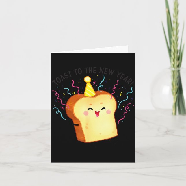 Toast To The New Year Pun  Card (Front)