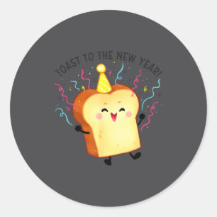 Toast To The New Year Pun Classic Round Sticker