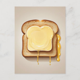 Toast with Melting Butter Postcard