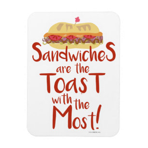 Toast with Most Funny Sandwich Magnet