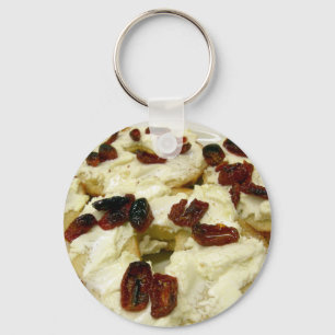 Toasted bagel with goat cheese key ring